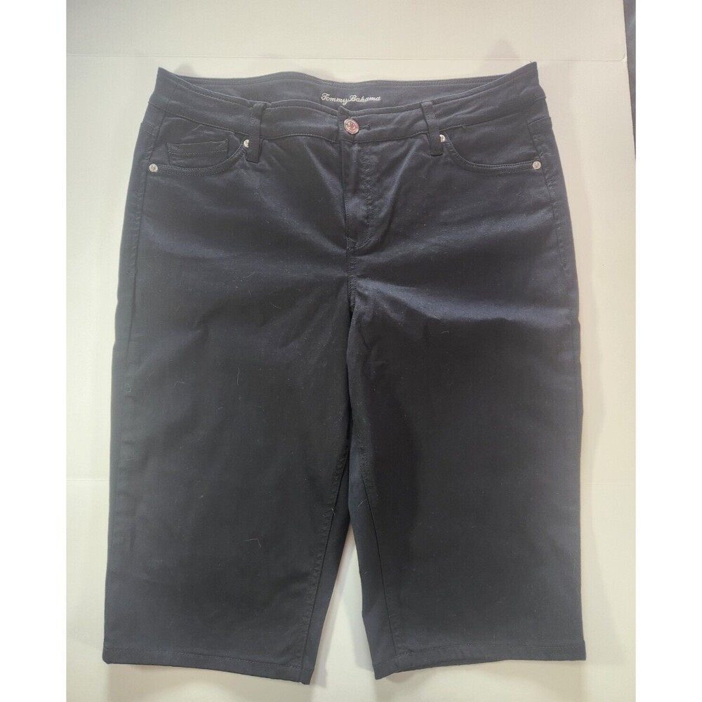 Tommy Bahama Shorts Womens Black High Rise Boardwalk Boracay Clam Diggers‎ W36